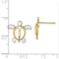 and Rhodium Sea Turtle Post Earrings - WBC