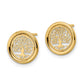 Polished Filigree Tree of Life in Circle Post Earrings - WBC