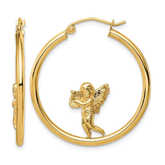 with Angel Hoop Earrings - WBC
