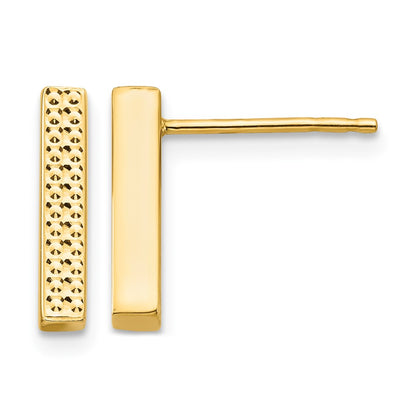 Textured Bar Post Earrings - WBC