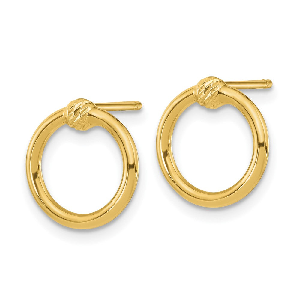 Polished & D/C Circle Post Earrings - WBC