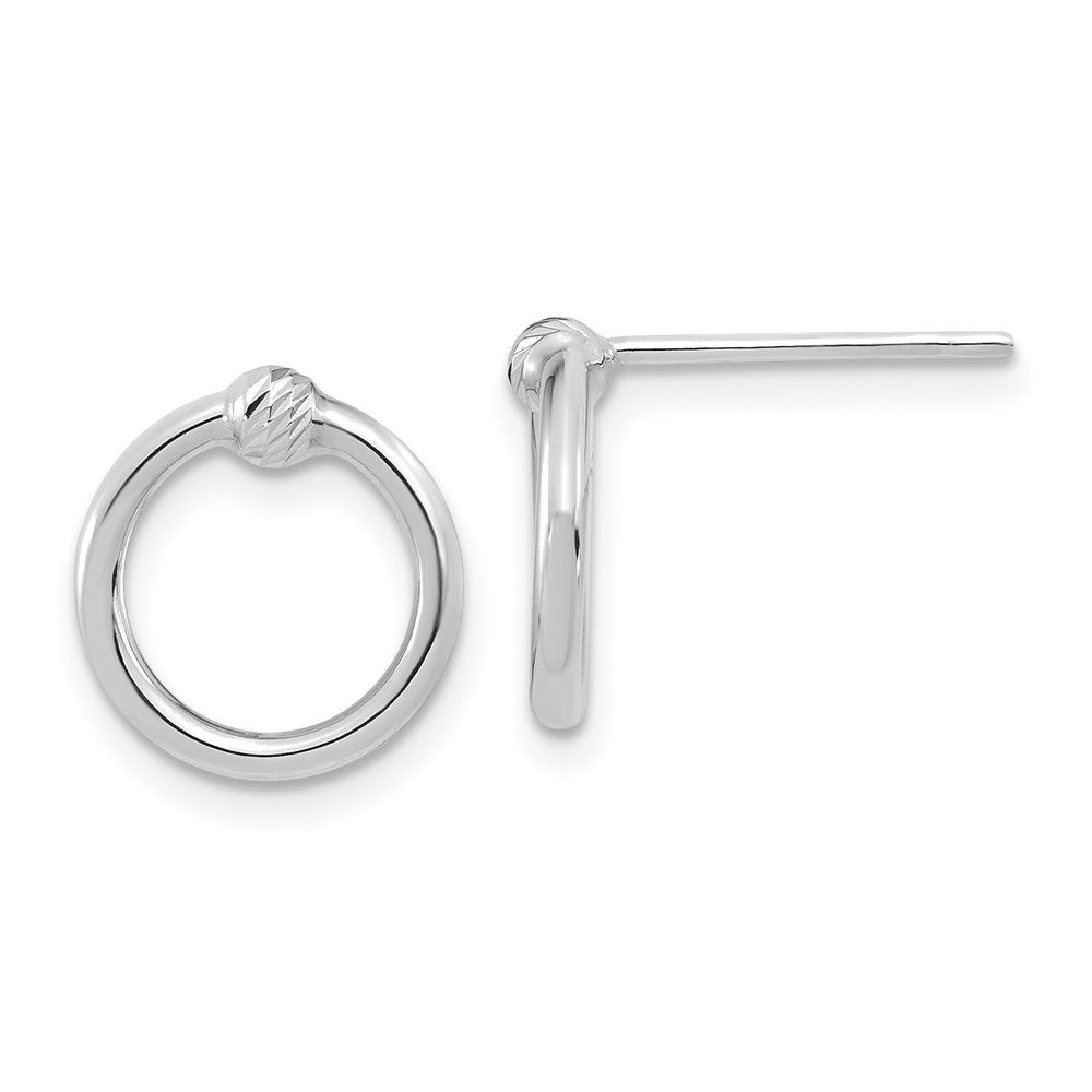 Polished & D/C Circle Post Earrings - WBC
