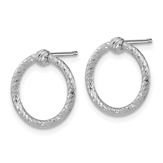 Polished & D/C Twisted Circle Post Earrings - WBC