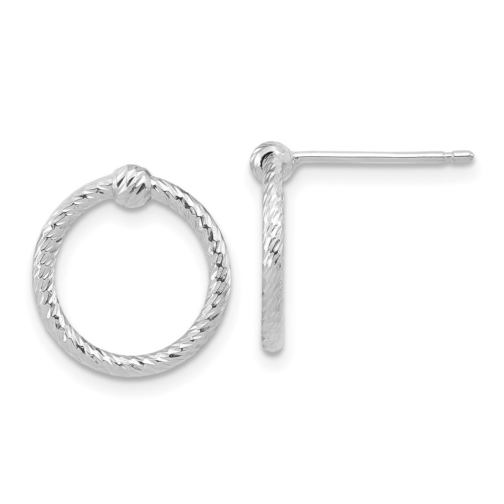 Polished & D/C Twisted Circle Post Earrings - WBC