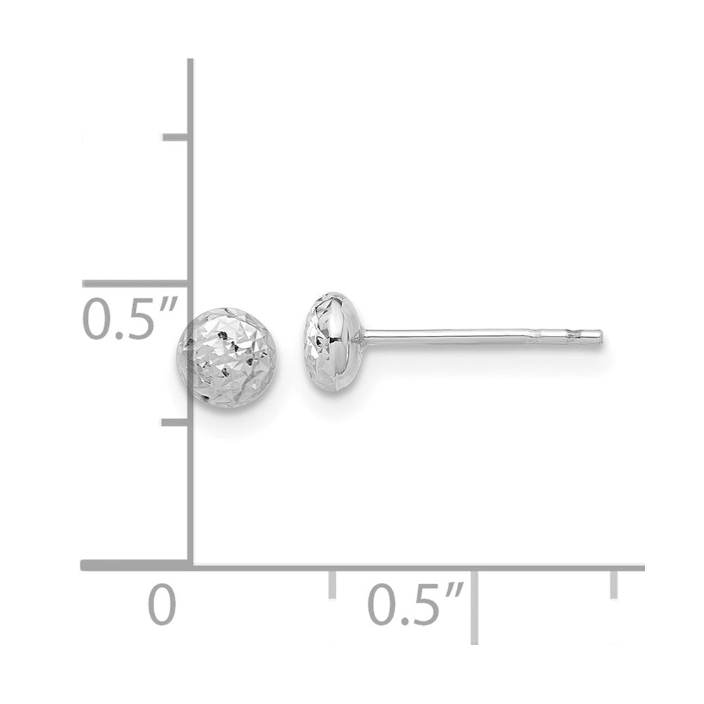 Polished Diamond-cut Puffed Round Button Post Earrings - WBC