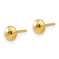 Polished Diamond-cut Puffed Round Button Post Earrings - WBC