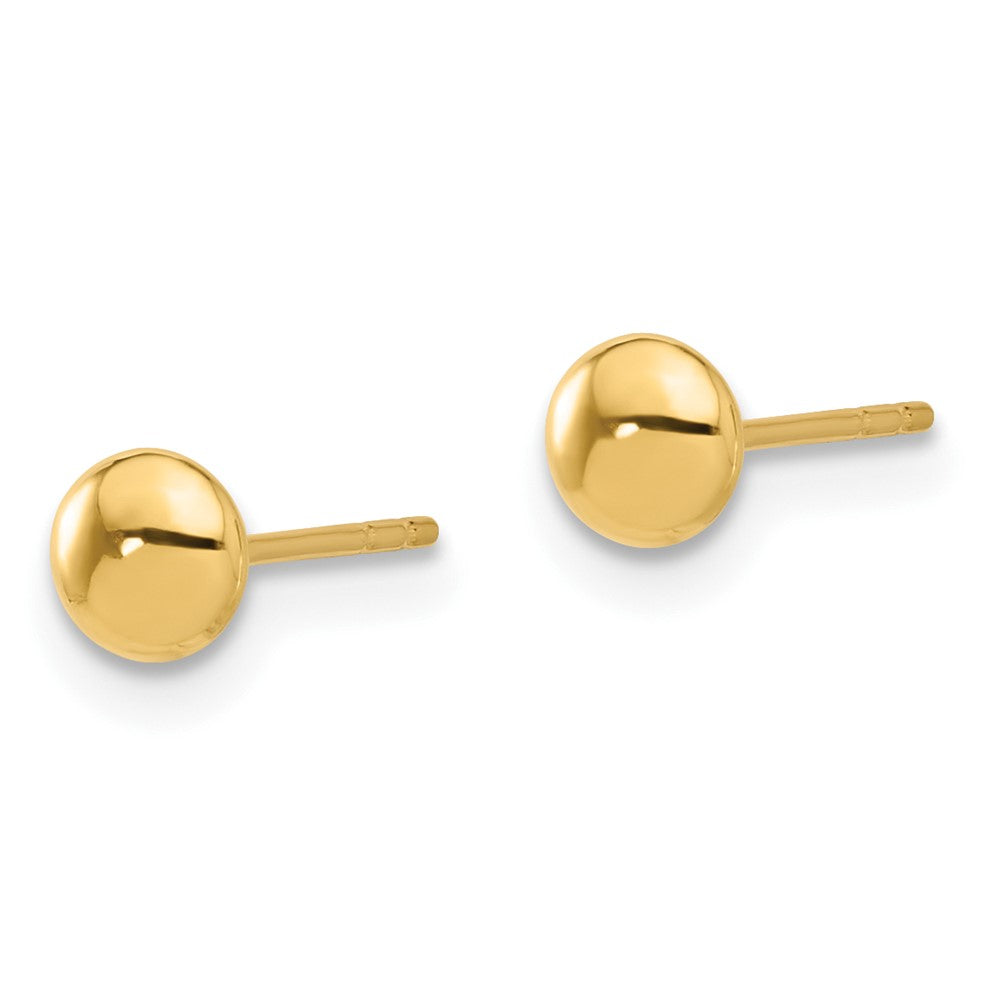 Polished Puffed Round Button Post Earrings - WBC