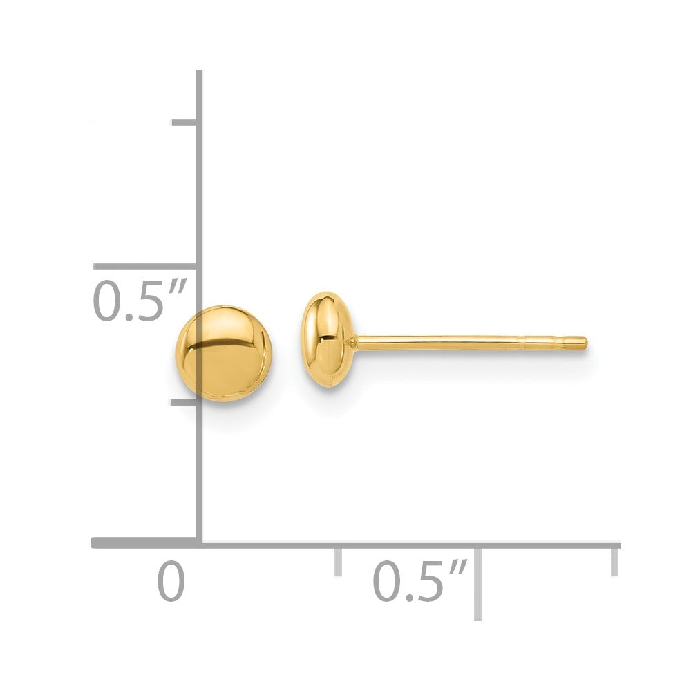 Polished Puffed Round Button Post Earrings - WBC