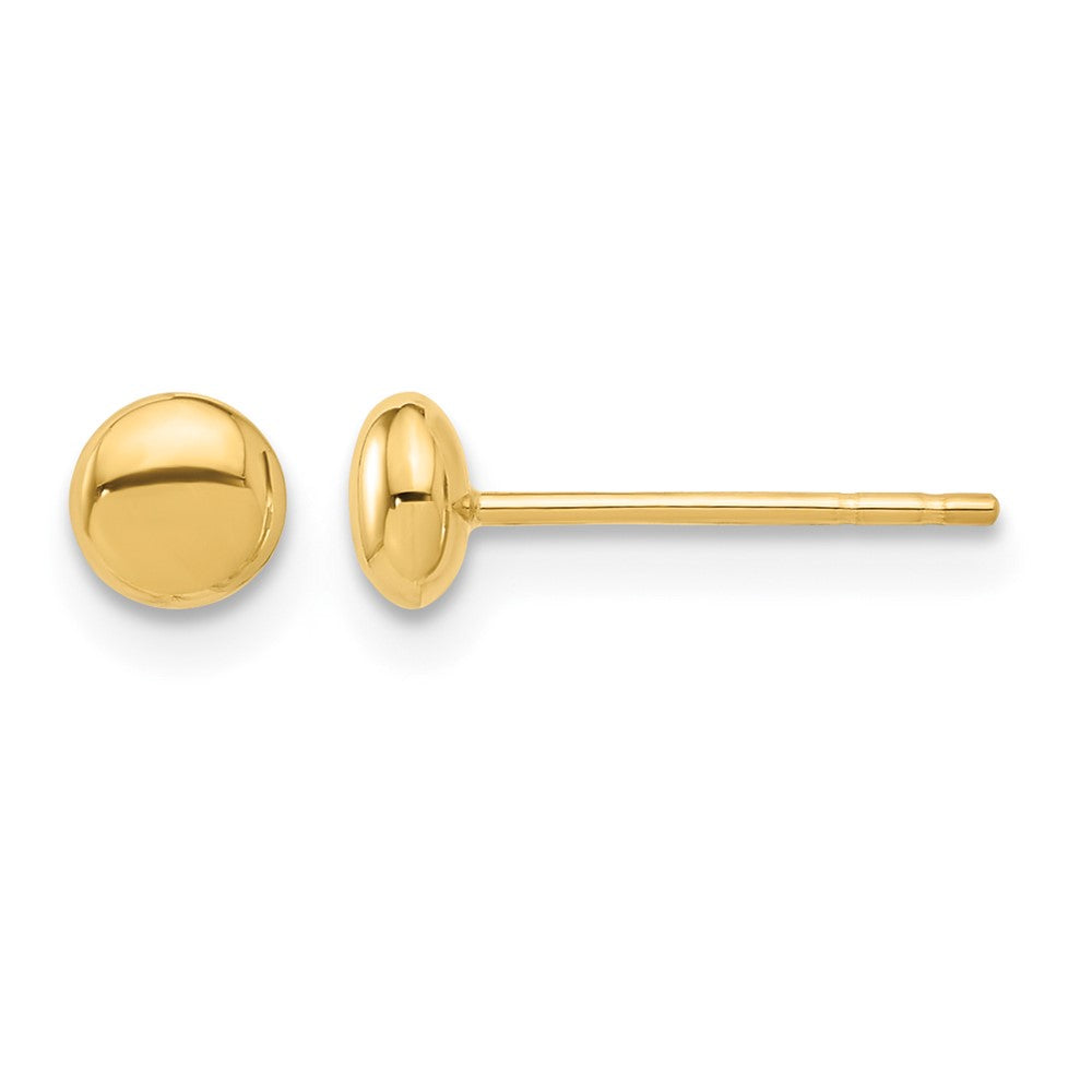 Polished Puffed Round Button Post Earrings - WBC