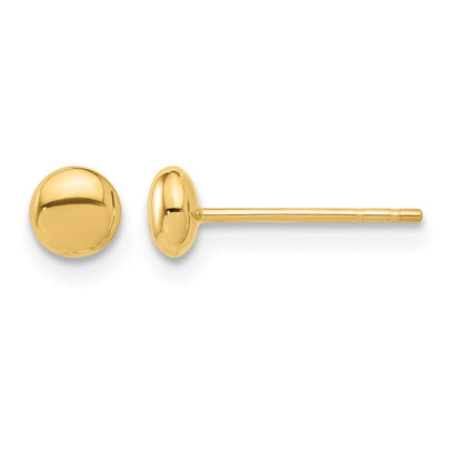 Polished Puffed Round Button Post Earrings - WBC