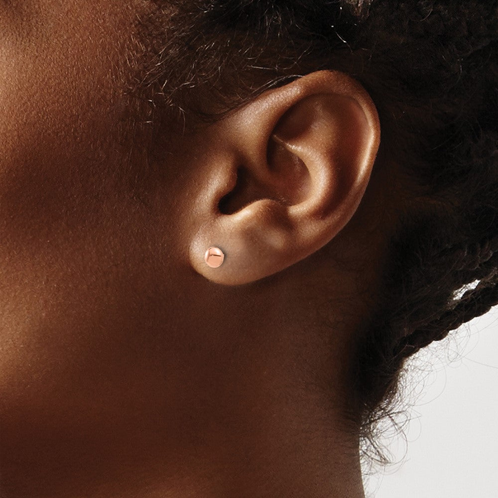 Polished Puffed Round Button Post Earrings - WBC