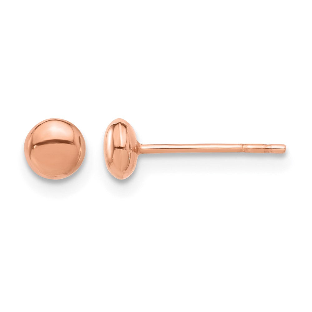 Polished Puffed Round Button Post Earrings - WBC