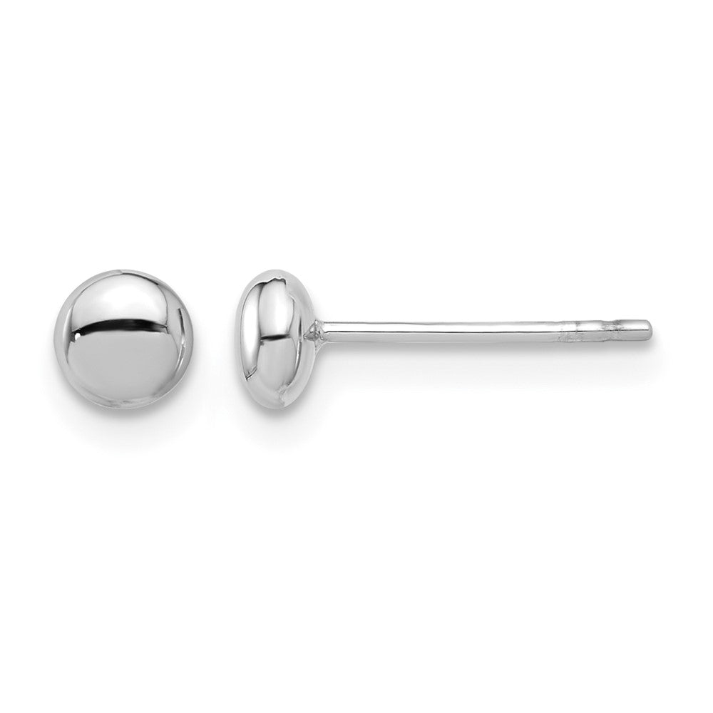 Polished Puffed Round Button Post Earrings - WBC
