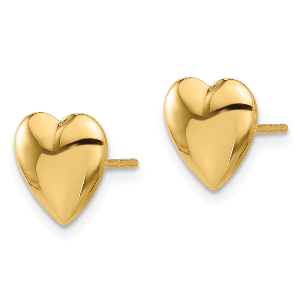 Polished Puffed Heart Post Earrings - WBC