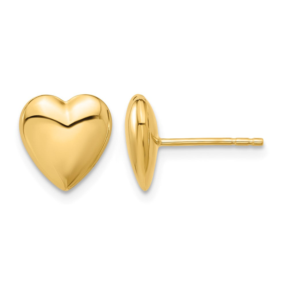 Polished Puffed Heart Post Earrings - WBC