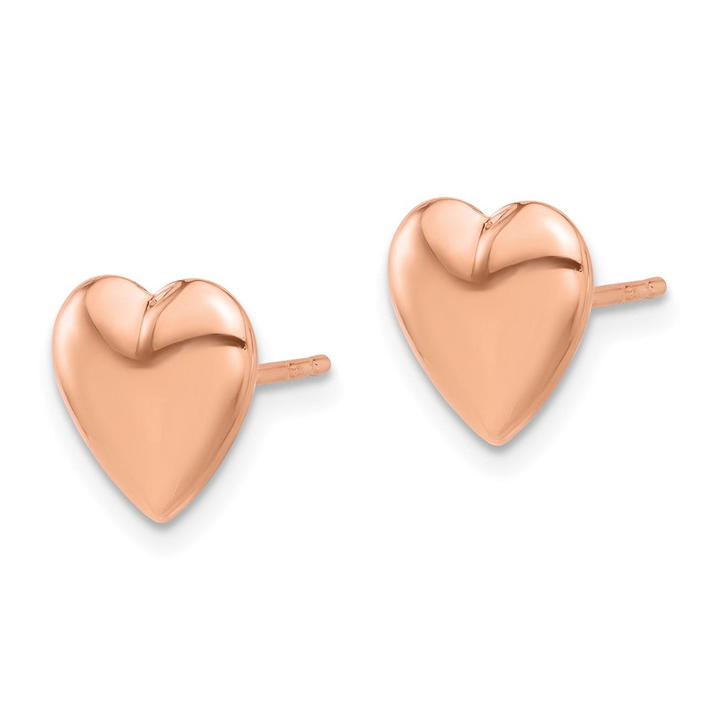 Polished Puffed Heart Post Earrings - WBC