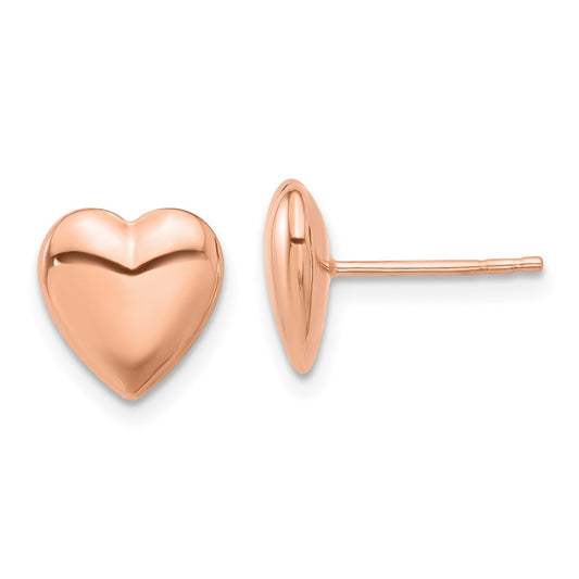Polished Puffed Heart Post Earrings - WBC