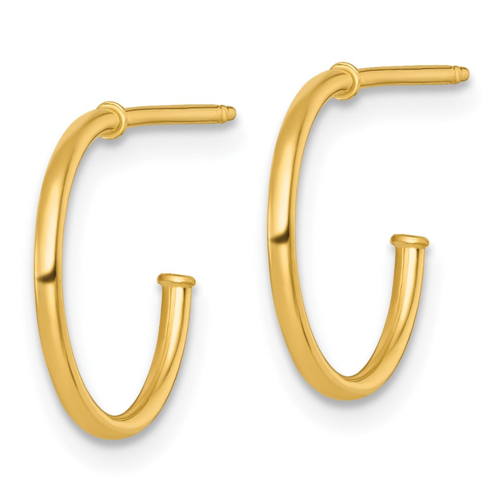 Polished 1.2 x Solid C-Hoop Post Earrings - WBC
