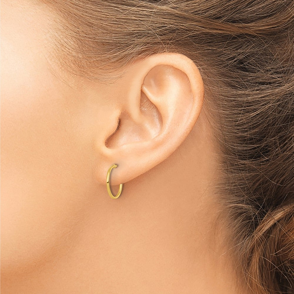 Polished 1.2 x Solid C-Hoop Post Earrings - WBC