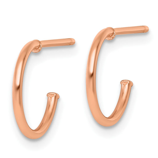 Polished 1.2 x Solid C-Hoop Post Earrings - WBC