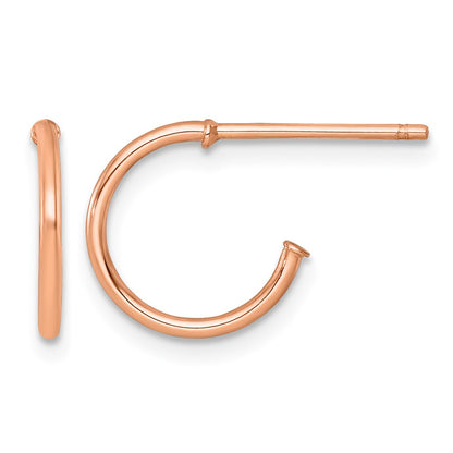 Polished 1.2 x Solid C-Hoop Post Earrings - WBC