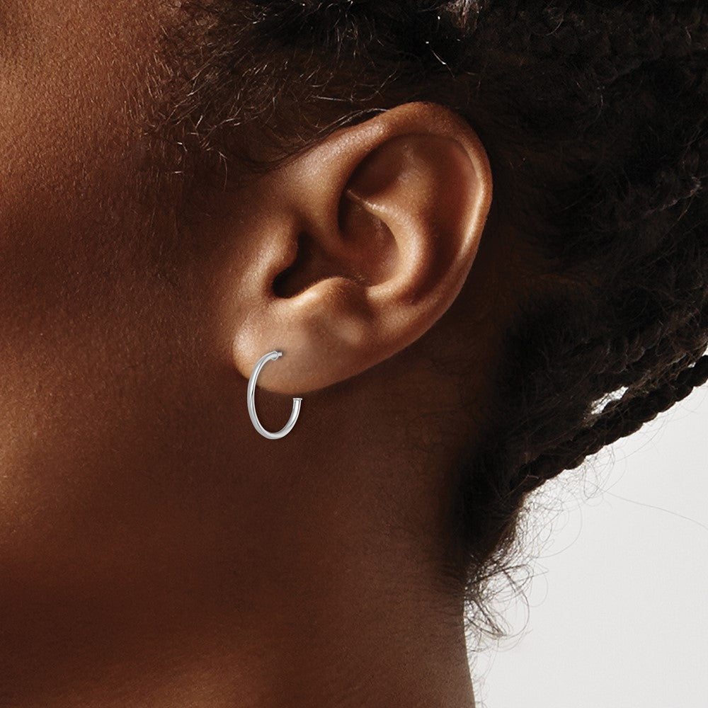 Polished 1.2 x Solid C-Hoop Post Earrings - WBC