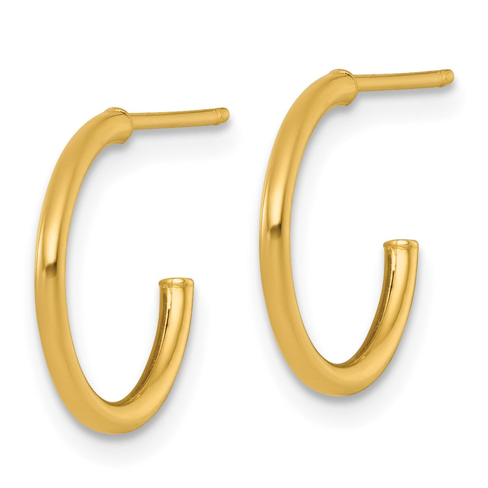Polished 1.5 x Solid C-Hoop Post Earrings - WBC