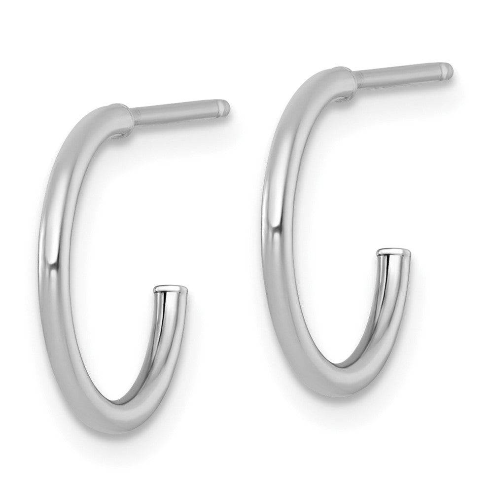Polished 1.5 x Solid C-Hoop Post Earrings - WBC