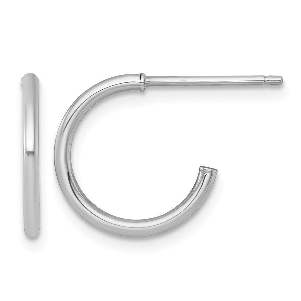 Polished 1.5 x Solid C-Hoop Post Earrings - WBC