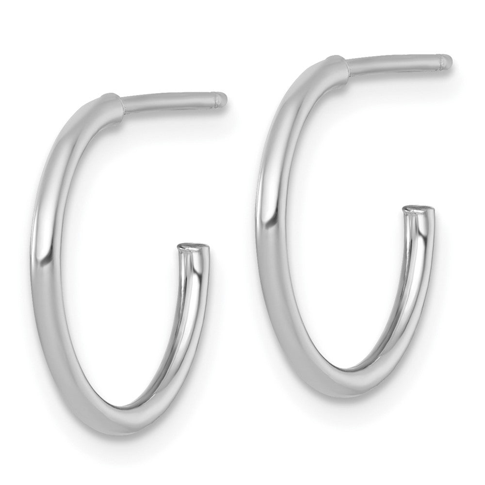 Polished 1.5 x Solid C-Hoop Post Earrings - WBC