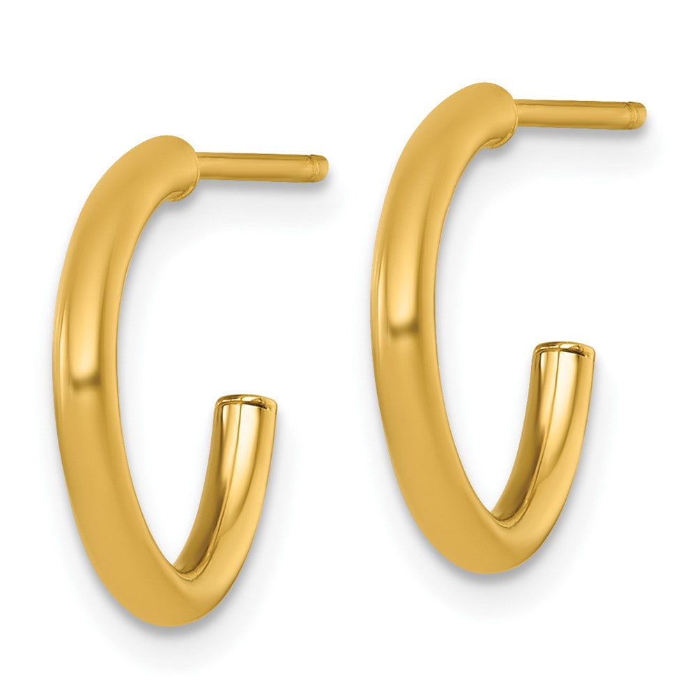 Polished 2.0 x Tube C-Hoop Post Earrings - WBC