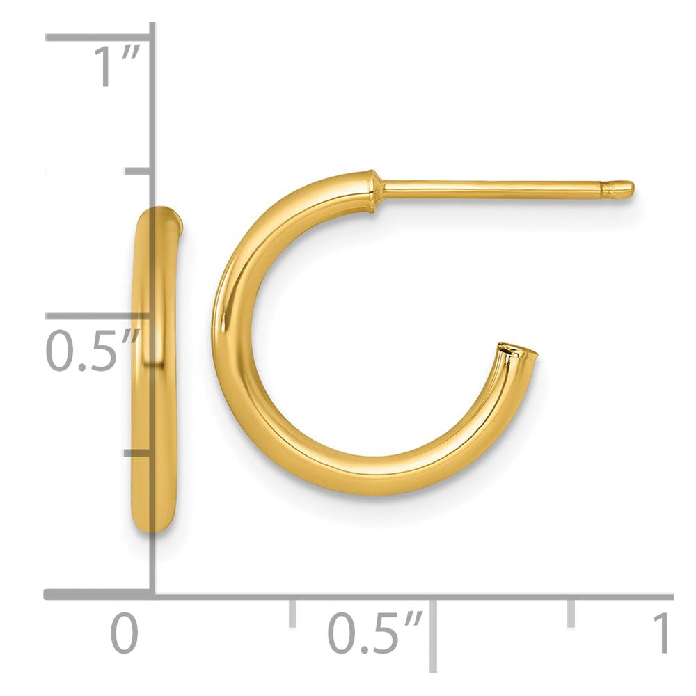 Polished 2.0 x Tube C-Hoop Post Earrings - WBC