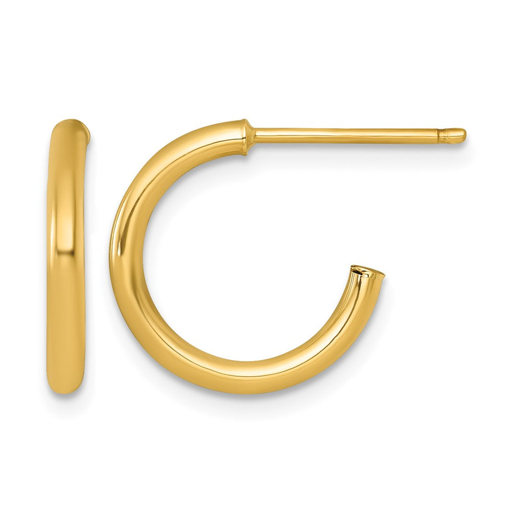 Polished 2.0 x Tube C-Hoop Post Earrings - WBC