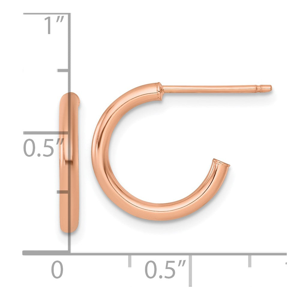 Polished 2.0 x Tube C-Hoop Post Earrings - WBC