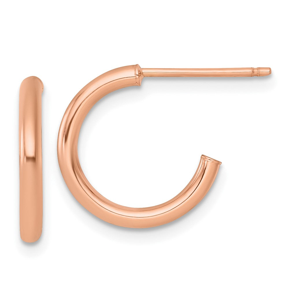 Polished 2.0 x Tube C-Hoop Post Earrings - WBC