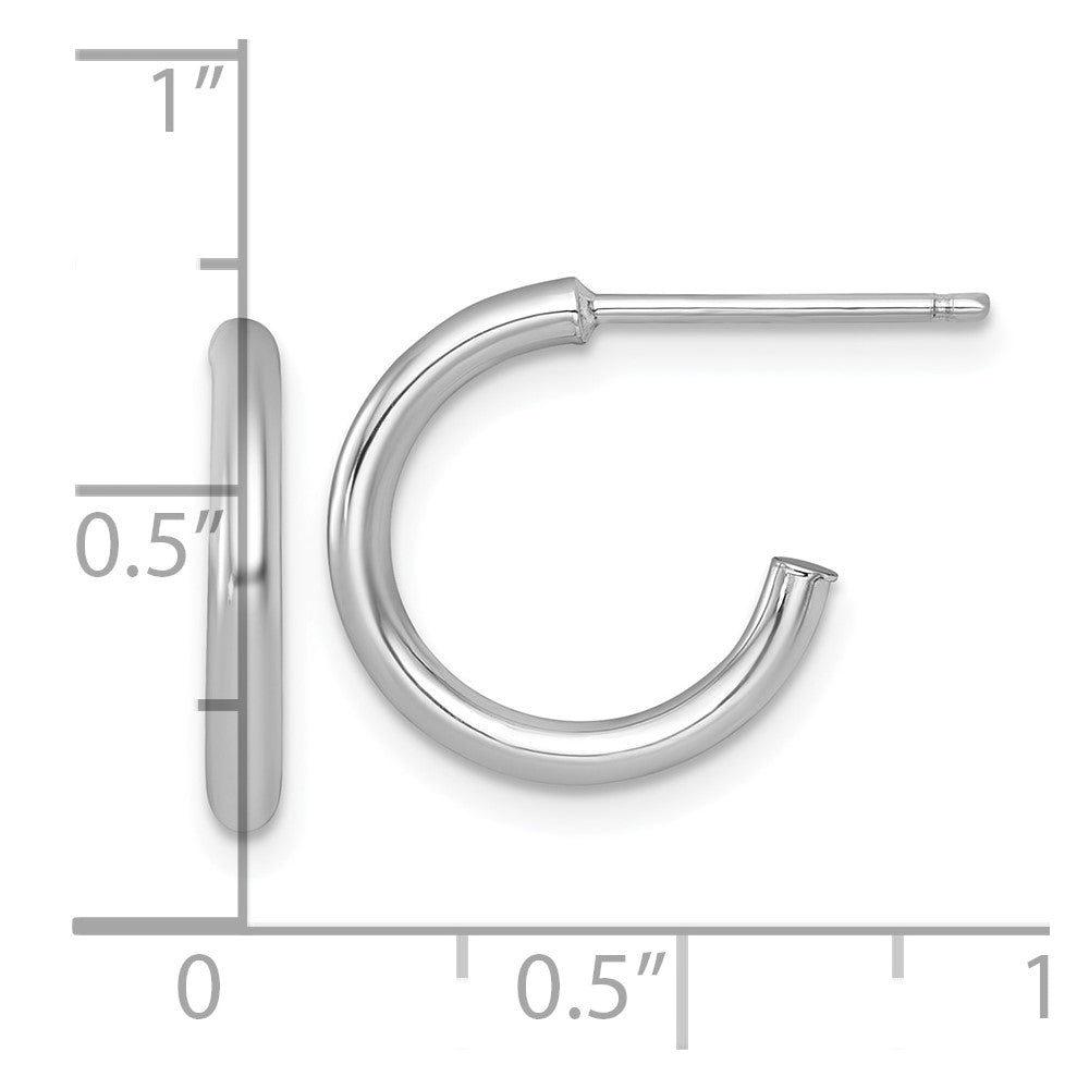 Polished 2.0 x Tube C-Hoop Post Earrings - WBC
