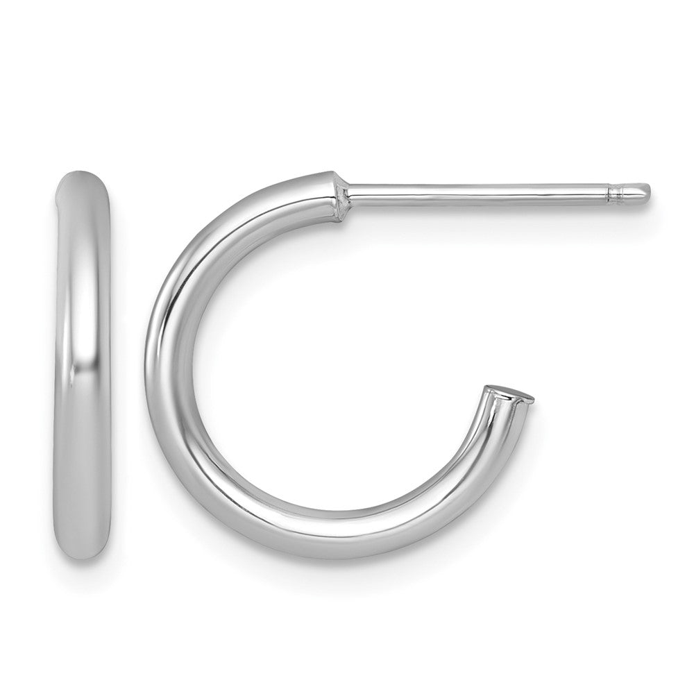 Polished 2.0 x Tube C-Hoop Post Earrings - WBC