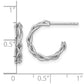 Rhodium-plated Polished Woven Braid 3 x C-Hoop Post Earrings - WBC