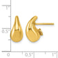 Polished 3D Curved Puffed Teardrop Post Earrings - WBC