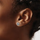 and Rhodium Satin Finish D/C Post Earrings with Earring Backs - WBC