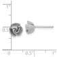 and Rhodium Satin Finish D/C Post Earrings with Earring Backs - WBC