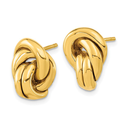 Polished Love Knot Hollow Post Earrings - WBC