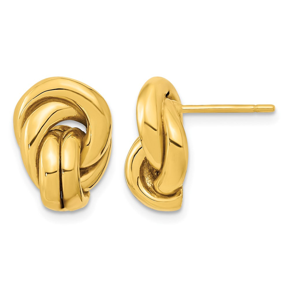 Polished Love Knot Hollow Post Earrings - WBC