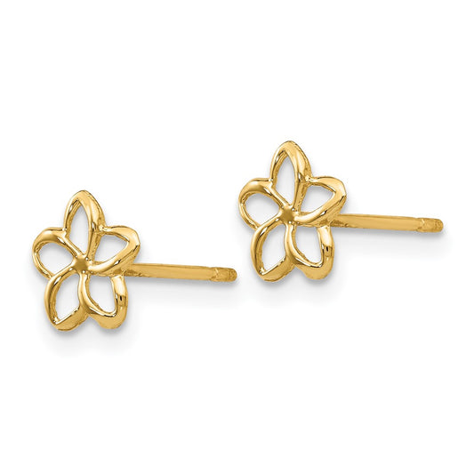 Cut-out Plumeria Post Earrings - WBC