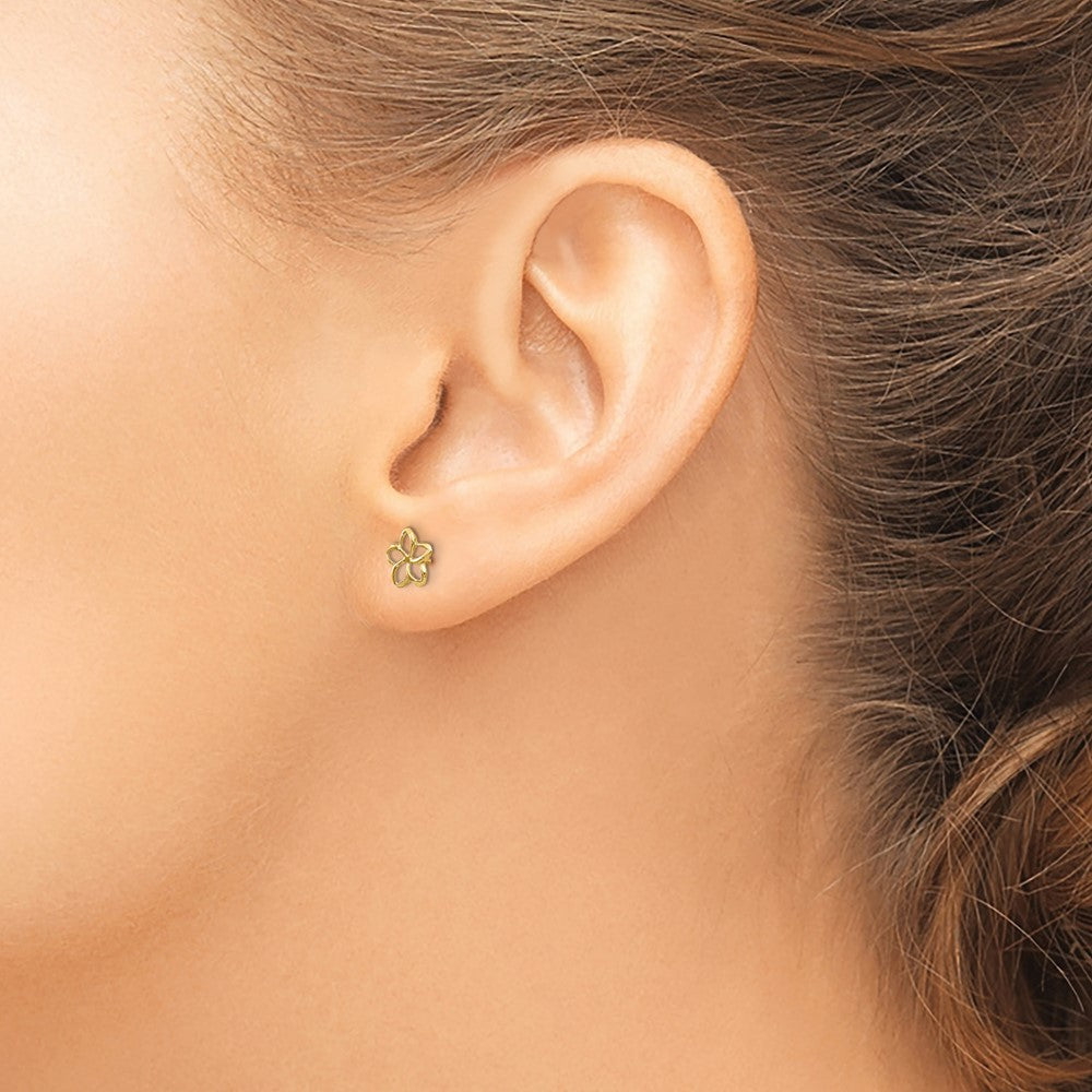 Cut-out Plumeria Post Earrings - WBC