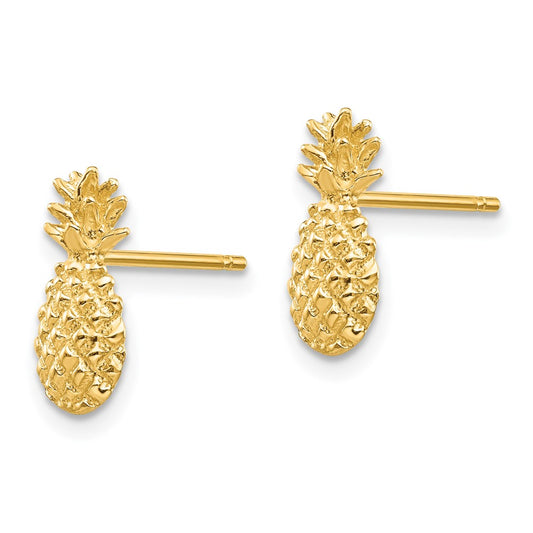 Polished and Textured Pineapple Post Earrings - WBC