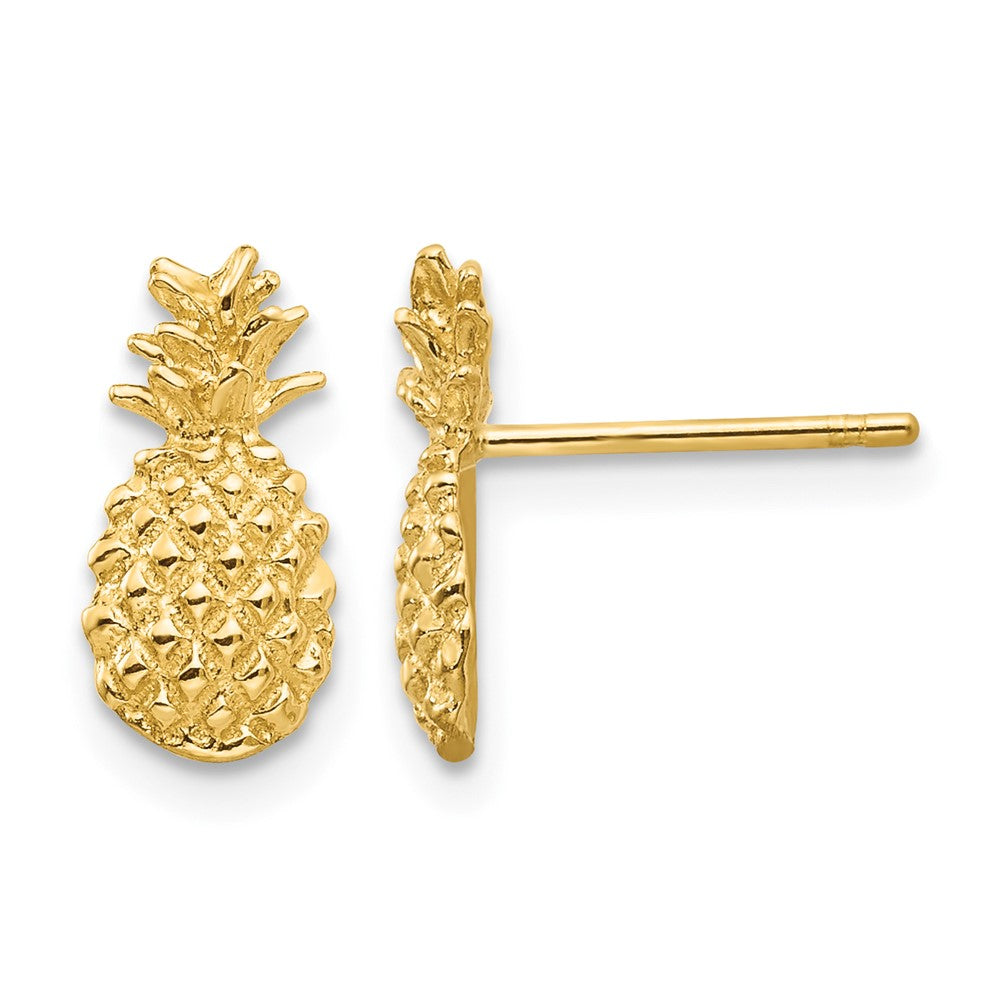 Polished and Textured Pineapple Post Earrings - WBC