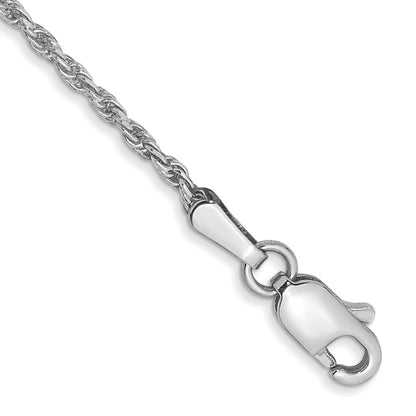 Diamond-cut Machine Made Rope with Lobster Clasp Chain Anklet - WBC