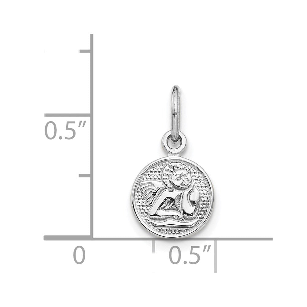 Small Polished Angel Round Charm - WBC