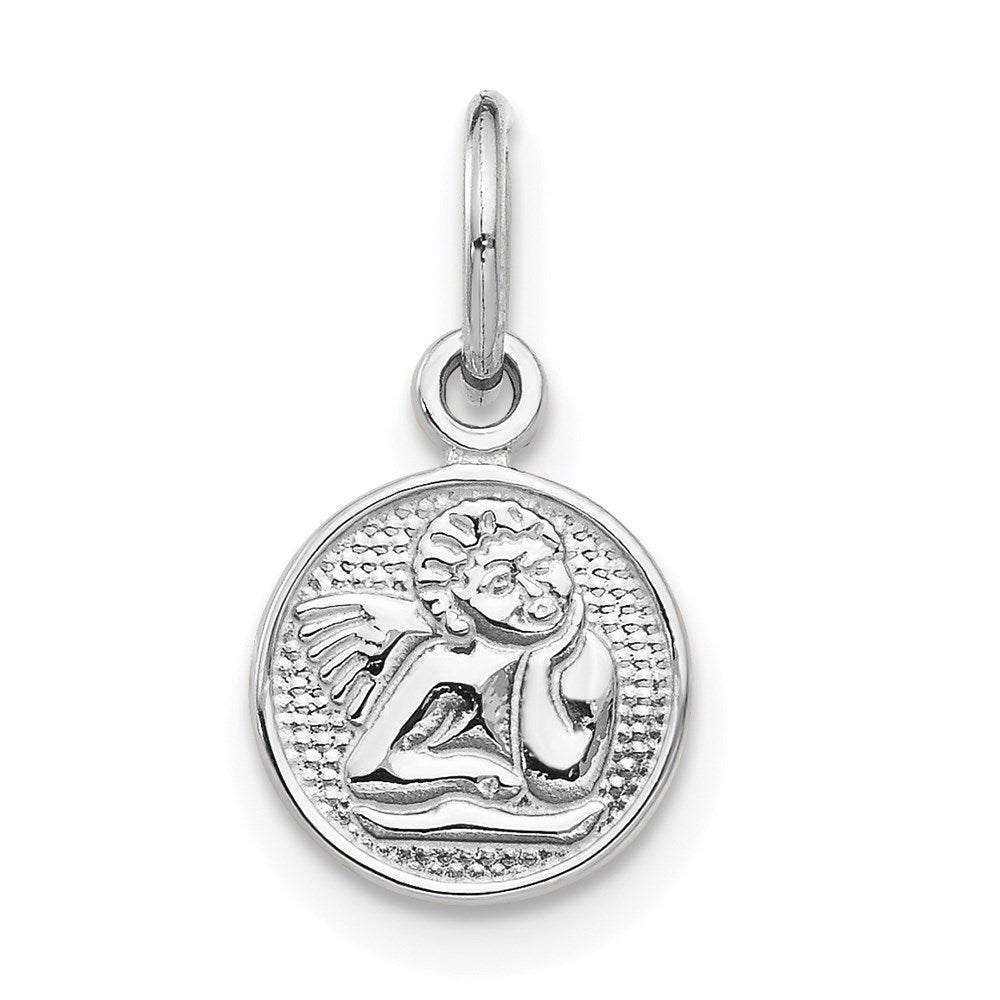 Small Polished Angel Round Charm - WBC